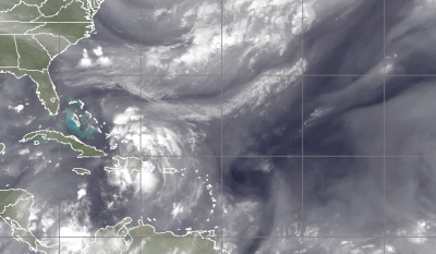 A tropical system expected to form off the Dominican Republican. (Credit: CIMSS/ University of Wisconsin)