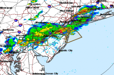 National Weather Service Radar at about 5 p.m. Saturday.