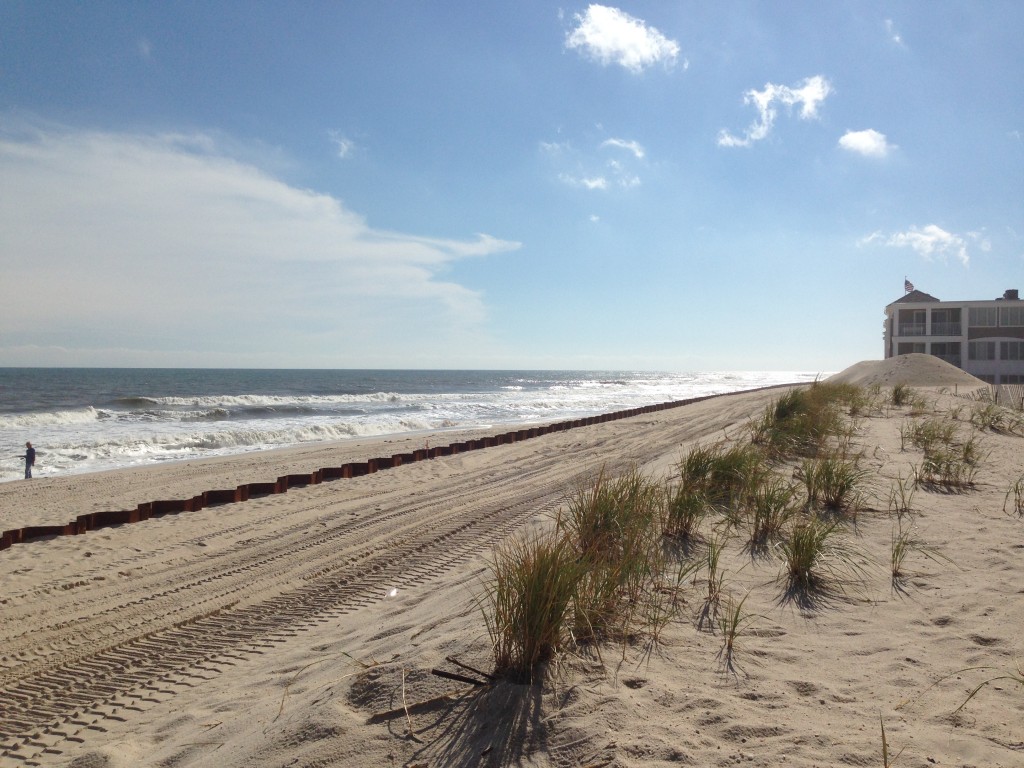 A steel revetment along Brick's oceanfront, looking south from Brick Beach III. (Photo: Daniel Nee)