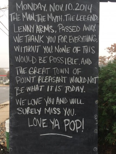 A tribute to the owner of Lenny's Colonial Ranch Market in Point Pleasant. (Photo: Lenny's Colonial Ranch Market/Facebook)