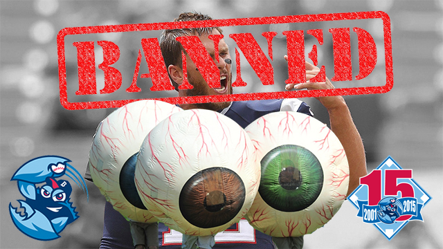 Tom Brady is banned from BlueClaws games. (Photo: Lakewood BlueClaws)