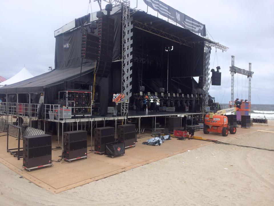 A stage set up at Grant Avenue for the Gentlemen of the Road tour in Seaside Heights.