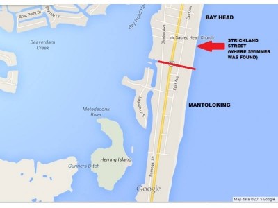 A map of where a victim died, and was later found, in Mantoloking and Bay Head. (Credit: Ocean County Prosecutor's Office)