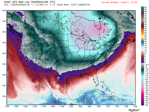 Cooler air from Canada will begin to plunge south on Monday. (Photo: NWS)