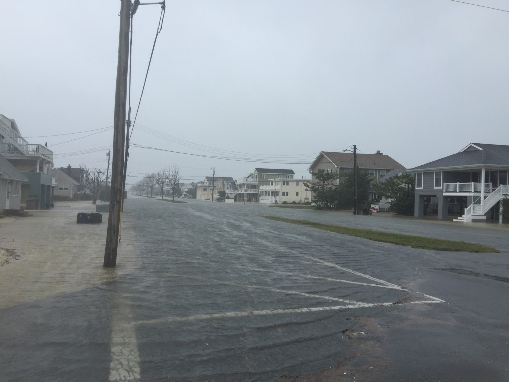 Barrier island flooding in Ocean County during the Oct. 2015 nor'easter. (Photo: Daniel Nee)