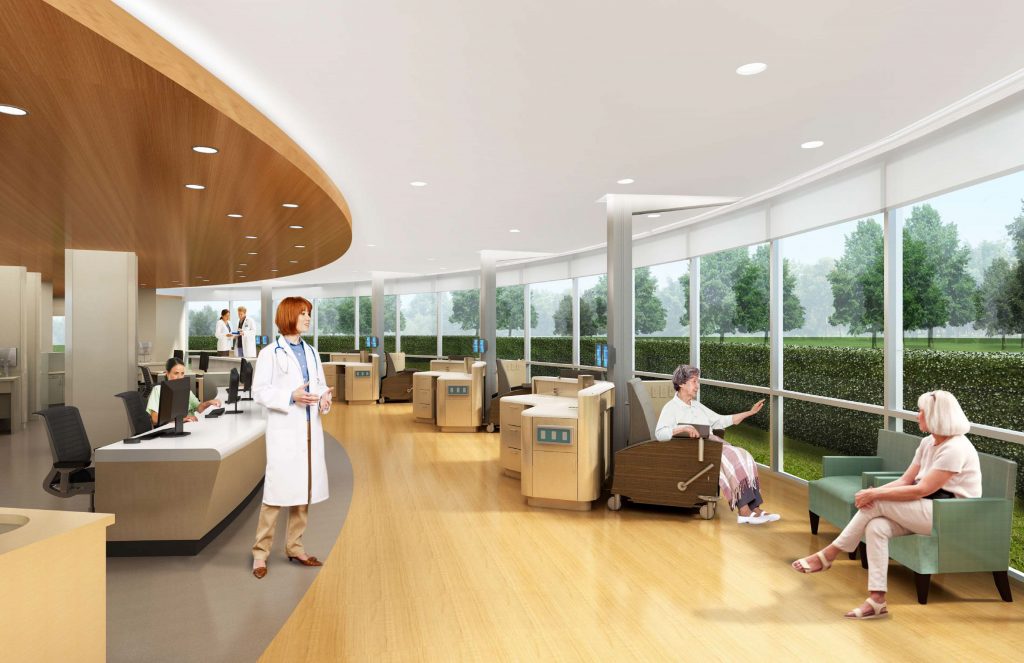 A rendering detailing the new cancer center at Ocean Medical Center. (Credit: Meridian Health)
