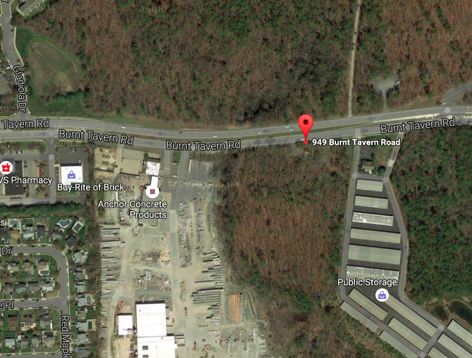 The site of a proposed car dealership at 949 Burnt Tavern Road, Brick. (Credit: Google Maps)