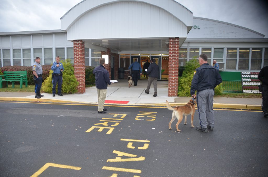 Police K9s at Brick Township High School. (Photo: OCPO)