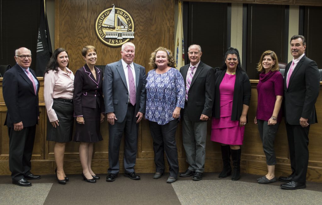 New township CFO Maureen Laffey-Berg poses with officials after her appointment. (Photo: Daniel Nee)