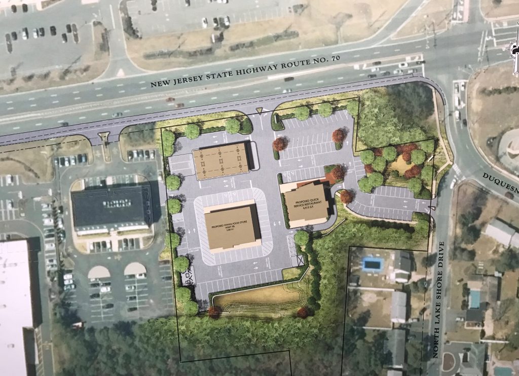 Plans for a Wawa and quick-serve restaurant off Route 70 in Brick. (Photo: Daniel Nee)