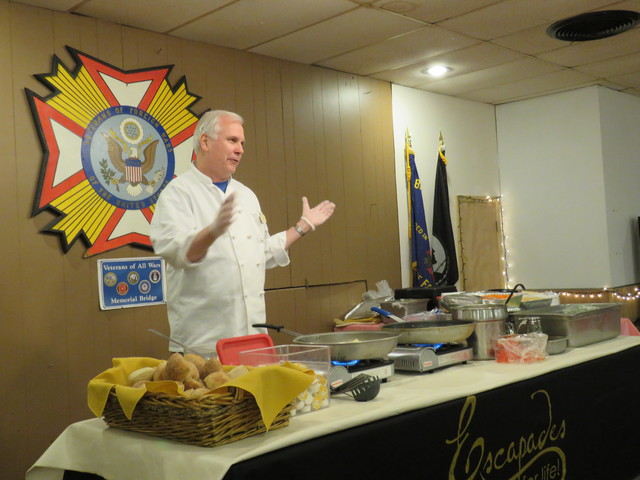 Thomas Fitzgerald leads a cooking lesson at the Brick senior center. (Credit: Brandywine)