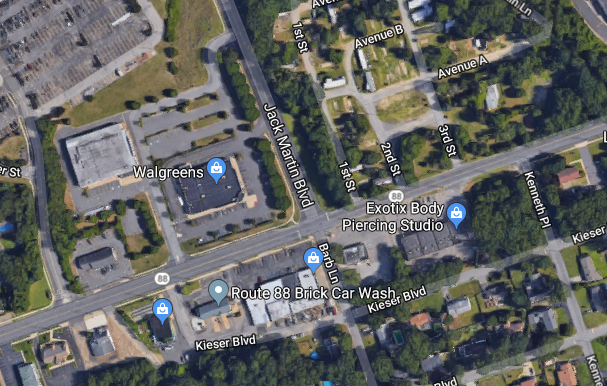 Route 88 and Jack Martin Boulevard. (Credit: Google Maps)