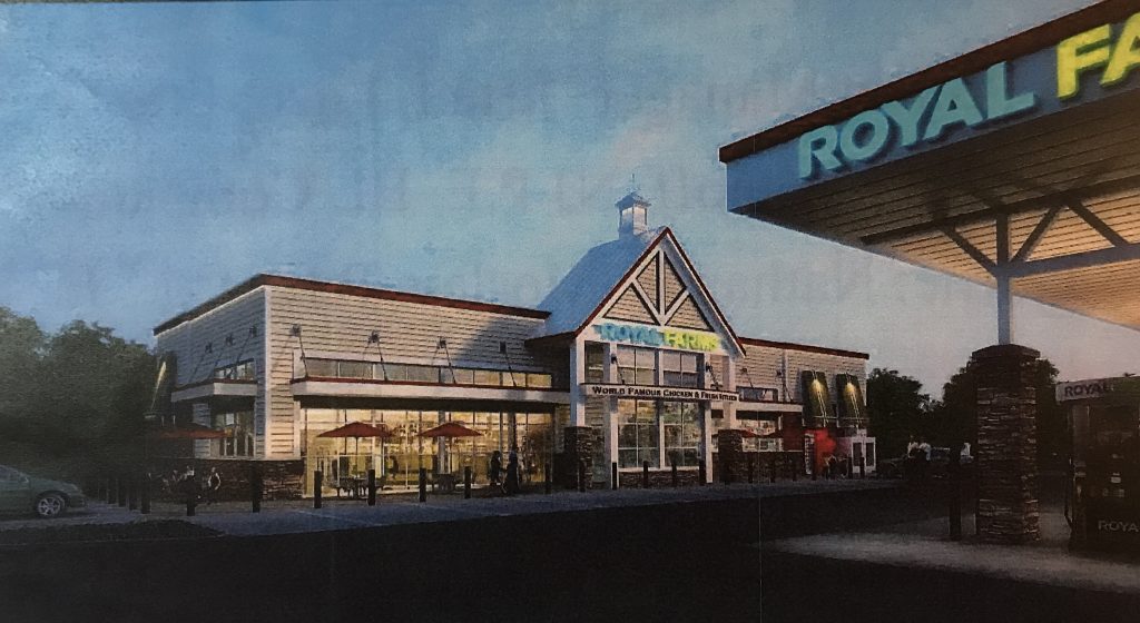 The rendering of a proposed Royal Farms store in Brick, N.J. (Photo: Daniel Nee)