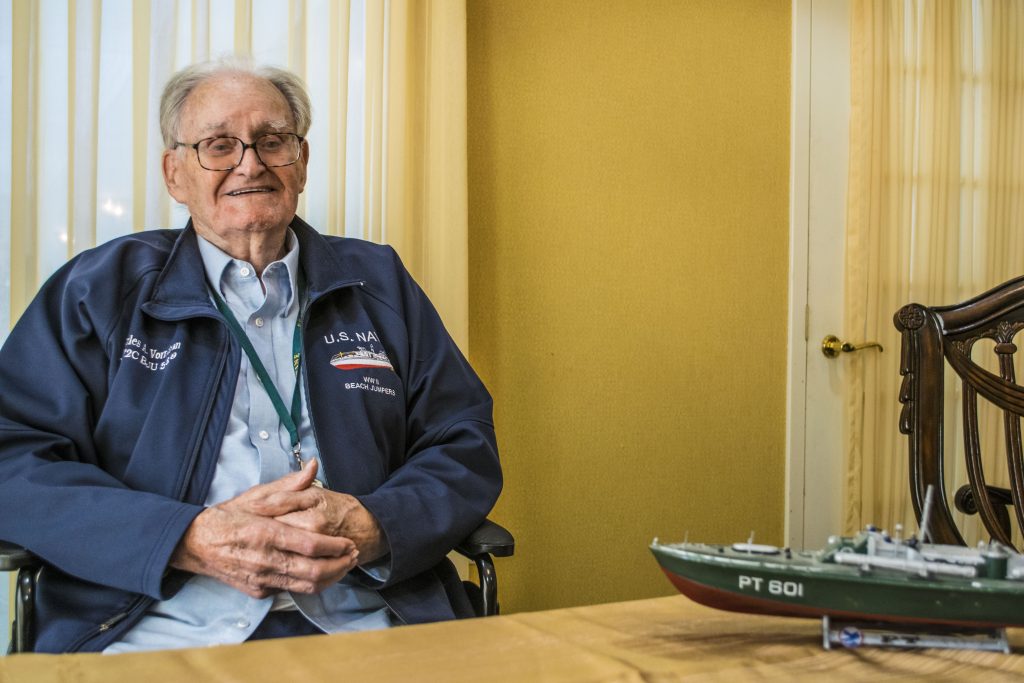 Charles Vorndran, of Brick, reminisces about his World War III heroics. (Photo: Daniel Nee)