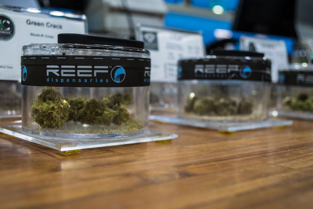 The retail portion of Reef Dispensaries in Las Vegas, NV, photographed during a tour of the facility. (Photo: Daniel Nee/Shorebeat)