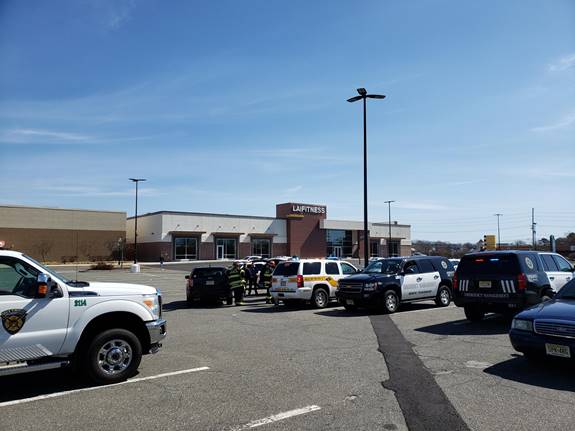 A natural gas leak behind Brick Plaza, March 2019. (Photo: Brick Twp. Police)