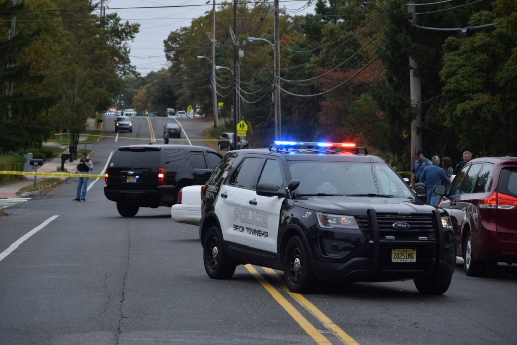 Police block off Lanes Mill Road near Brick Memorial High School, Oct. 22, 2019. (Photo: Daniel Nee)