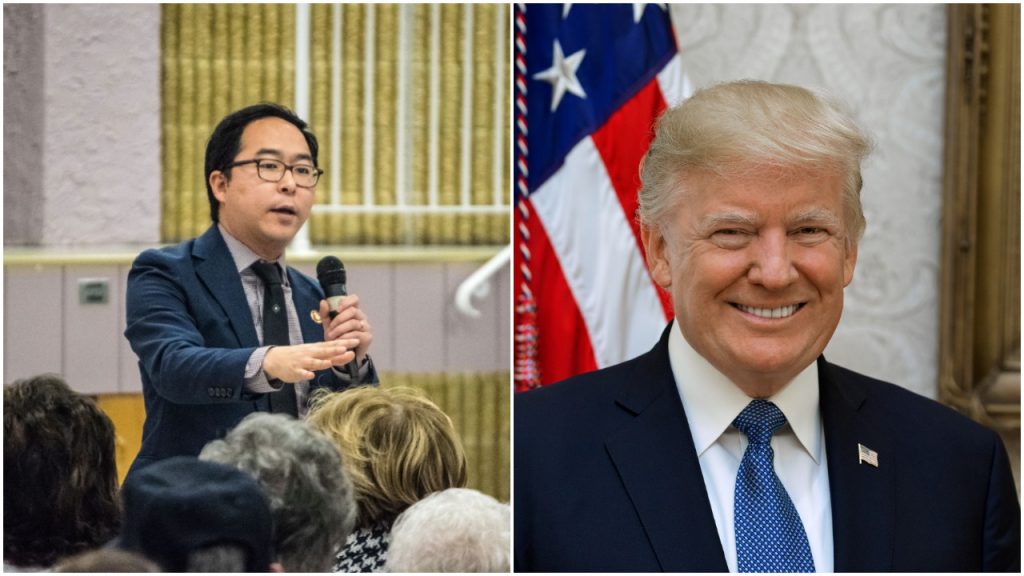 U.S. Rep. Andy Kim and President Donald Trump. (Photos: Shorebeat/White House)