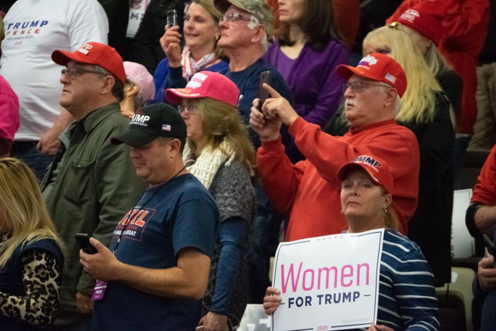 President Donald Trump and his supporters gather at the Wildwoods Convention Center, Jan. 28, 2020. (Photo: Daniel Nee/Shorebeat)