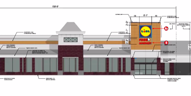 Plans for the upcoming Lidl store in Brick Township, as presented to the township planning board, June 24, 2020.