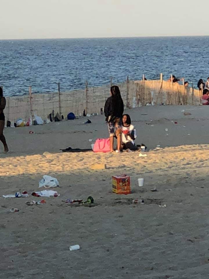 Litter on the Point Pleasant Beach oceanfront following a large gathering June 9, 2020. (Photo: Bernie Neuhaus/ Facebook)