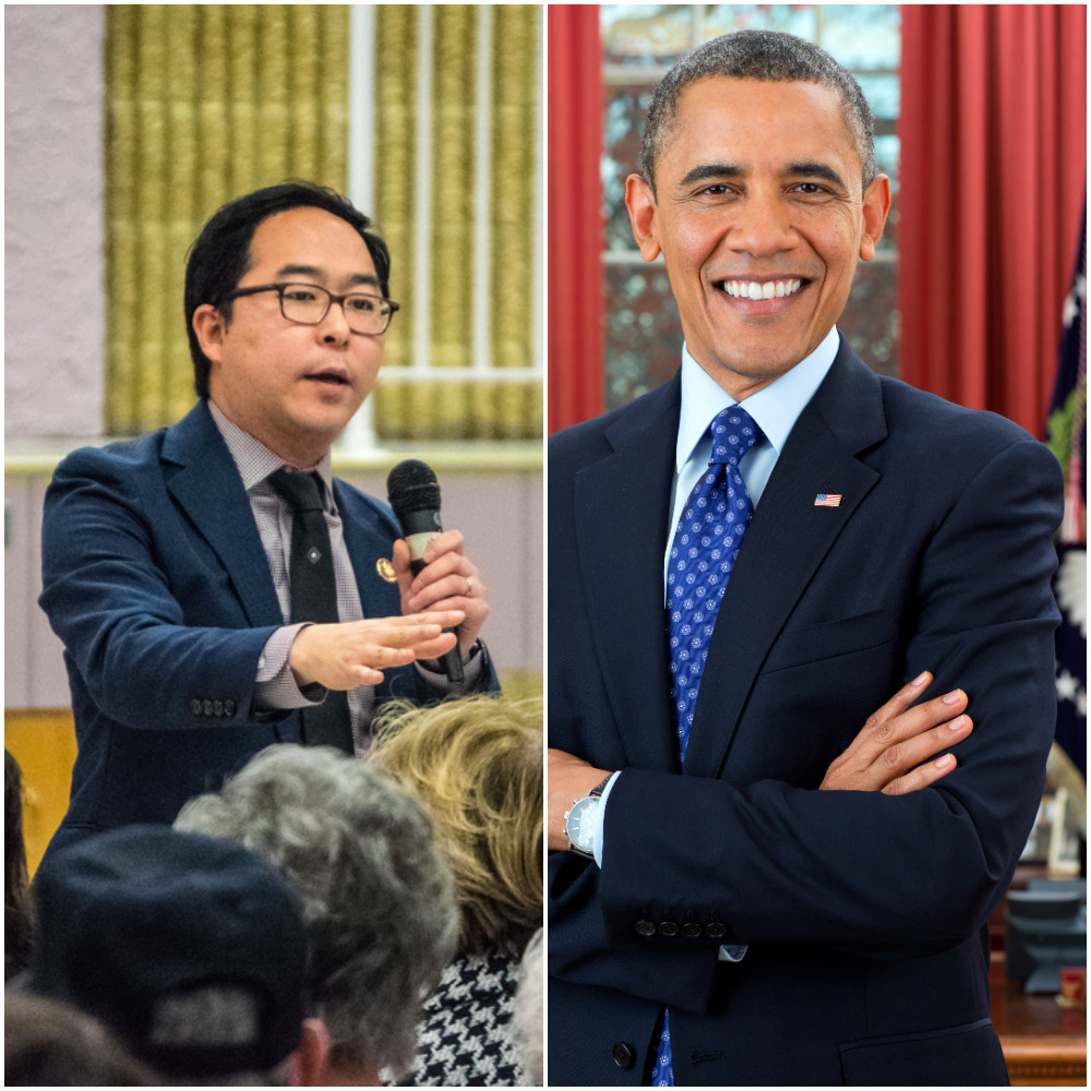 Andy Kim (Photo: Daniel Nee) and President Barack Obama (Credit: White House)
