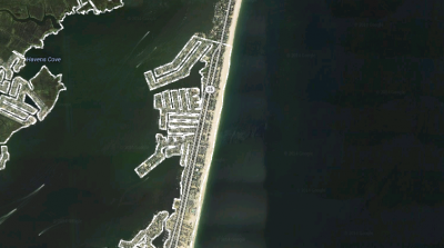 Map of Brick Township's portion of Ocean County's northern barrier island. (Credit: Google Maps)