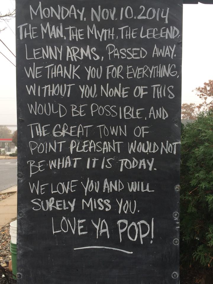 A tribute to the owner of Lenny's Colonial Ranch Market in Point Pleasant. (Photo: Lenny's Colonial Ranch Market/Facebook)