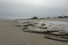 Chunks of ice washed up on the beach in Seaside Park, Feb. 2015. (Photo: Daniel Nee)