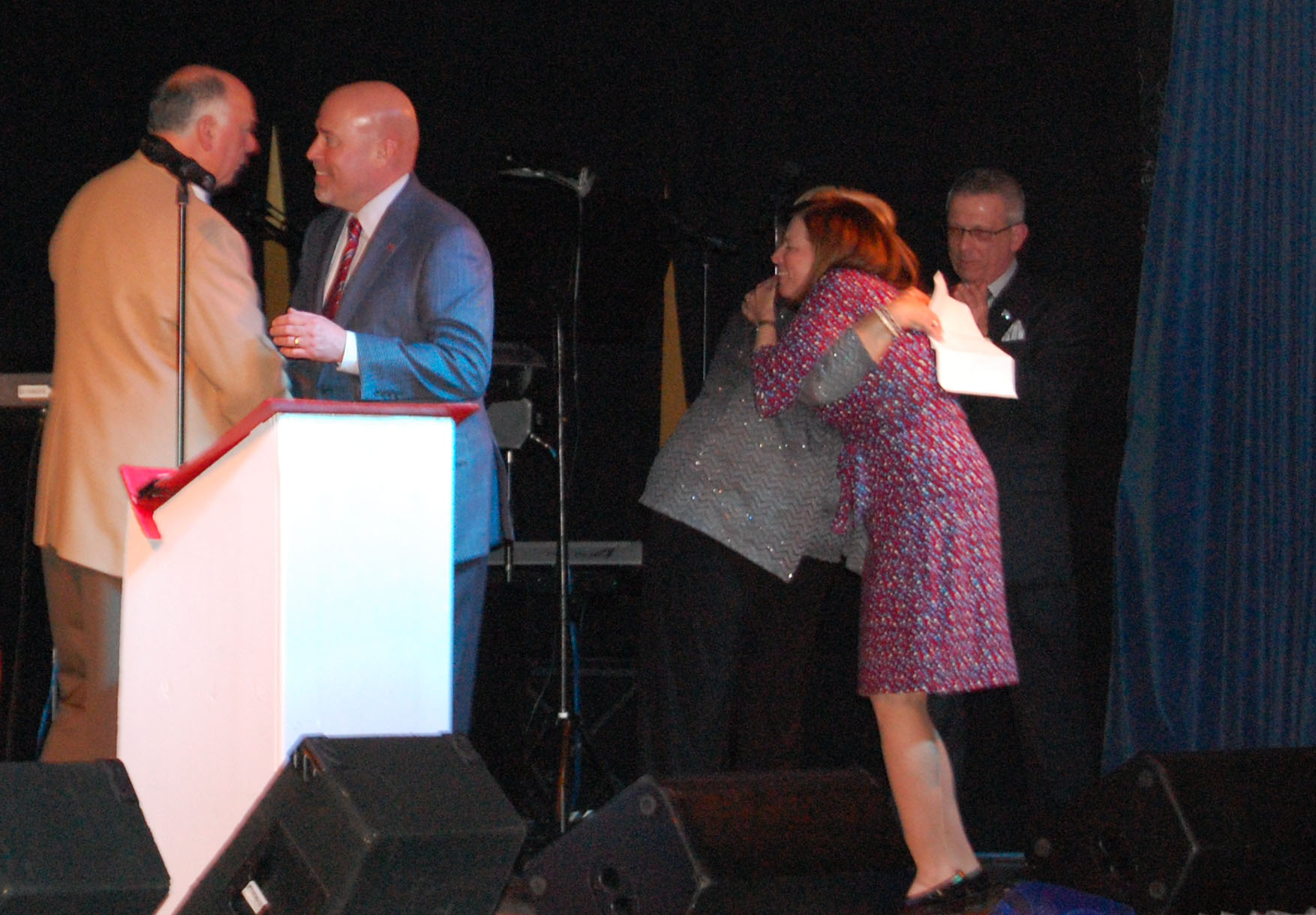 Congressman Tom MacArthur embraces Ed Buecker. (Photo: Daniel Nee)