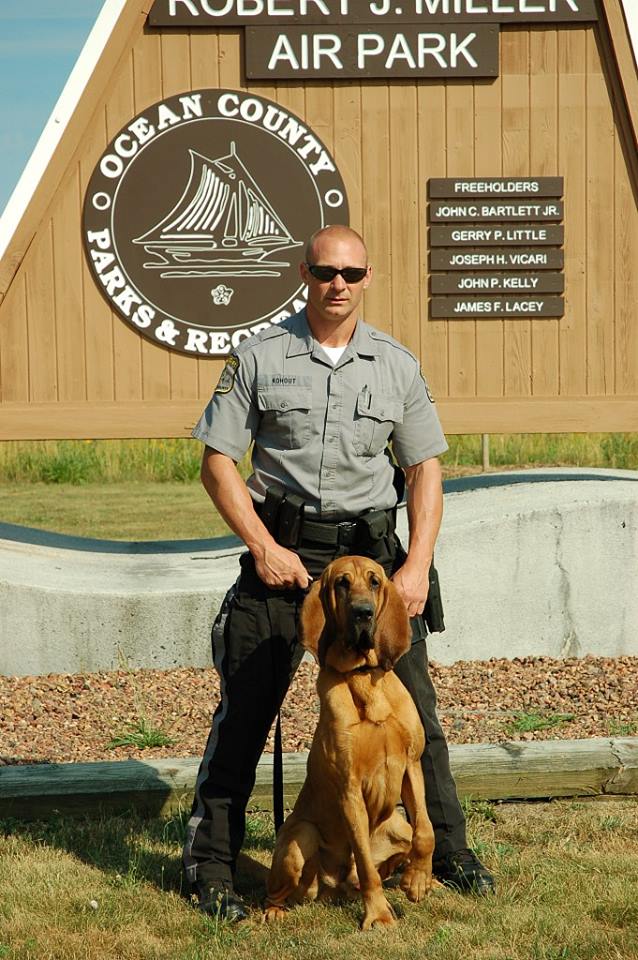 Ocean County Sheriff's Officer James Kohout and his K-9 blood hound Emmitt. (Photo: Ocean County Sheriff's Department)