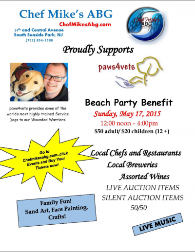 Paws4Vets Benefit Beach Party Information