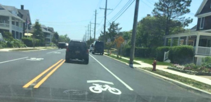 'Sharrows' on Route 35 in Bay Head. (Photo: Facebook)