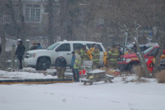 A search operation after a vehicle crashed through the ice in Toms River, March 1, 2015. (Photo: Ocean County Prosecutor's Office)