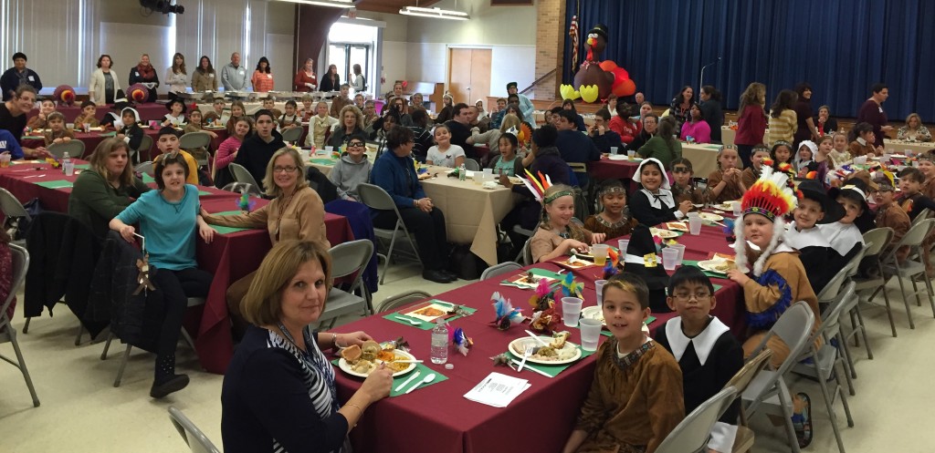 St. Dominic School, Brick, hosts a Thanksgiving feast, Nov. 23, 2015. (Photo: Daniel Nee)