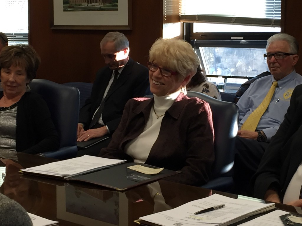 Virginia "Ginny" Haines at her first freeholder meeting, Jan. 27, 2016. (Photo: Daniel Nee)