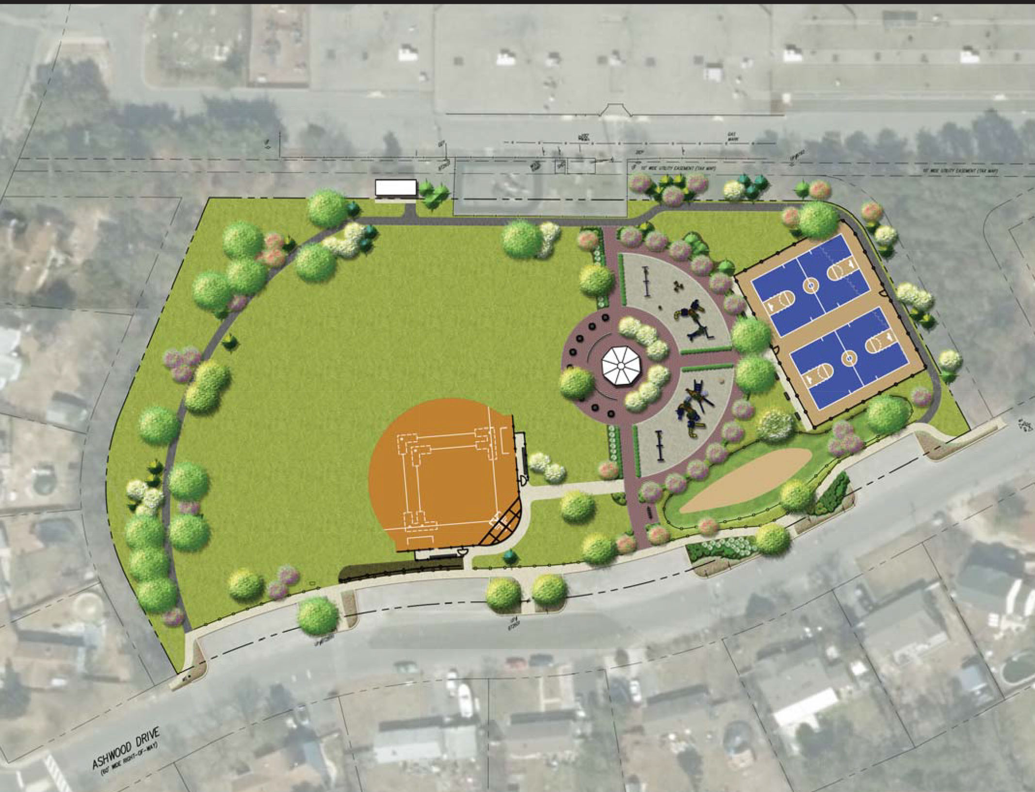 A rendering of the Birchwood Park reconstruction project. (Credit: Township of Brick)