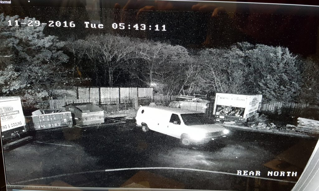 The van being driven by a suspected copper thief. (Photo: Brick Twp. Police)