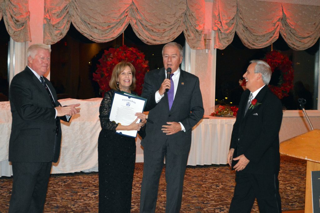 Michelle Eventoff receives proclamations from Assemblyman David Wolfe and Mayor John Ducey. (Photo: Daniel Nee)