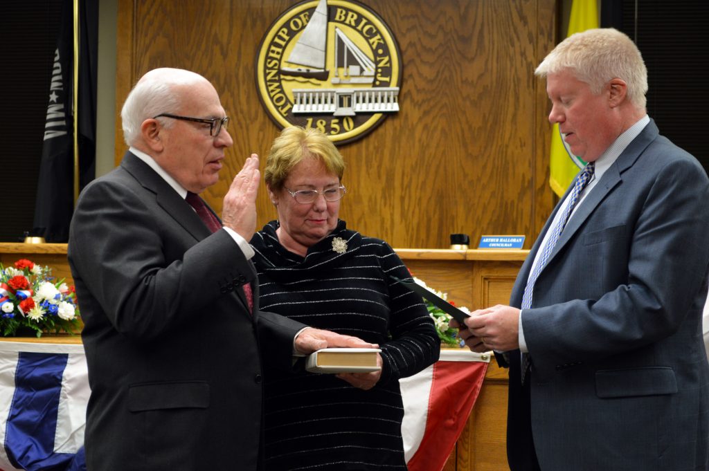 Art Halloran is sworn in as the Brick Township Council President, Jan. 10, 2017. (Photo: Daniel Nee)