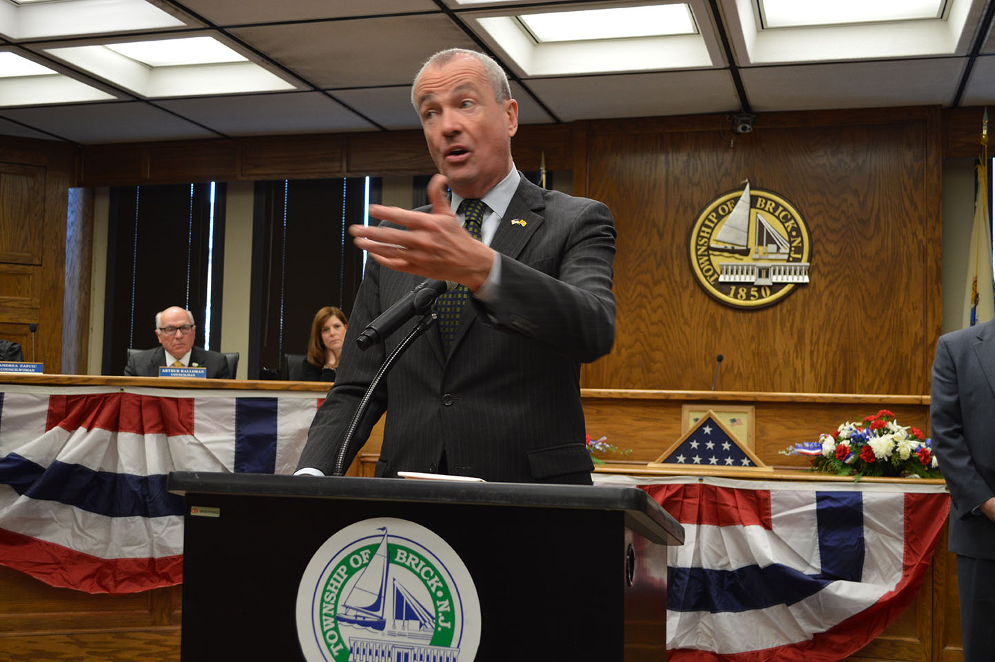 N.J. Governor Phil Murphy delivers remarks in Brick Township. (Photo: Daniel Nee)