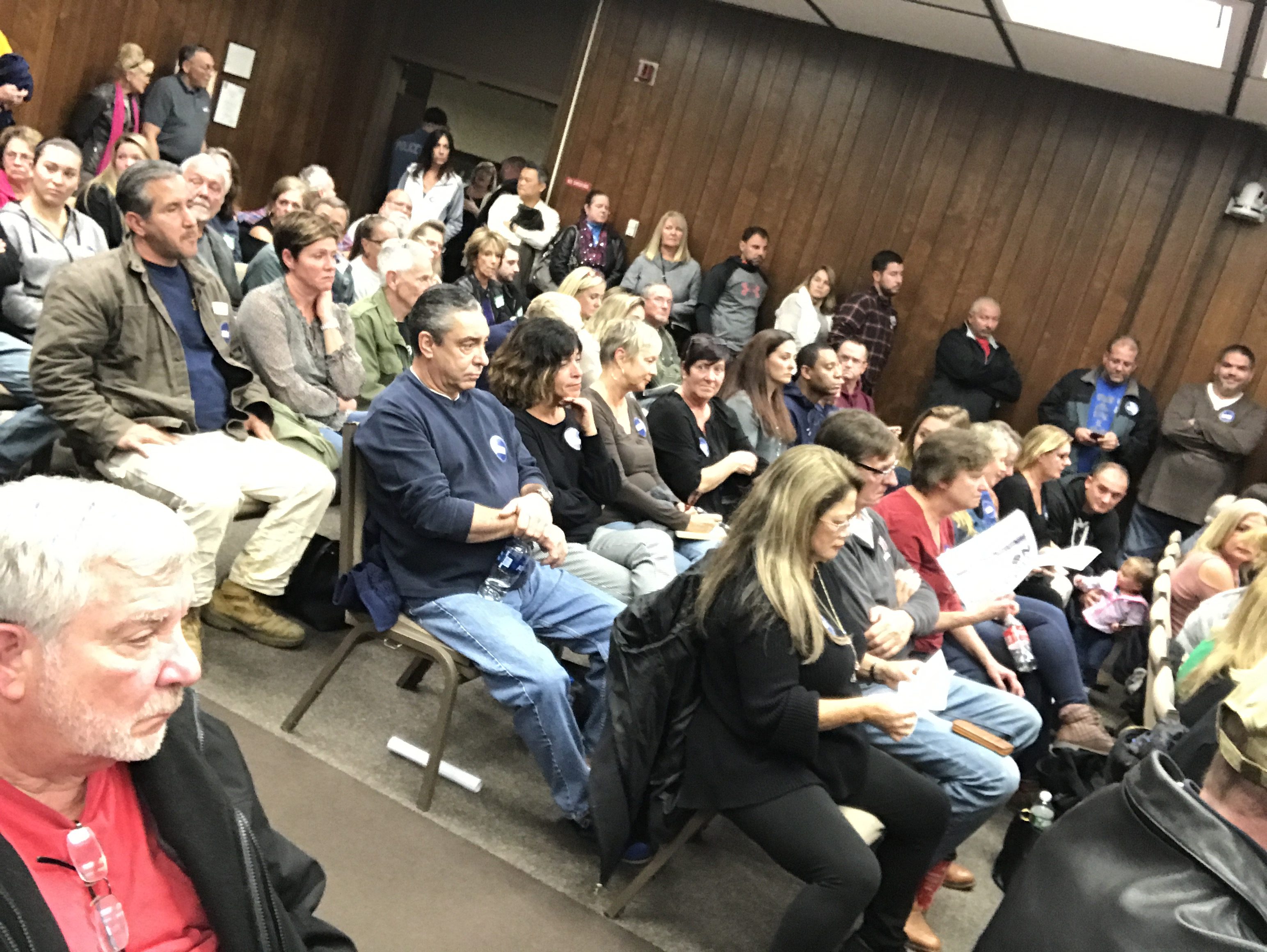 A crowd packed inside the Brick Township municipal complex for a Nov. 19, 2018 hearing on a medical marijuana dispensary. (Photo: Daniel Nee)