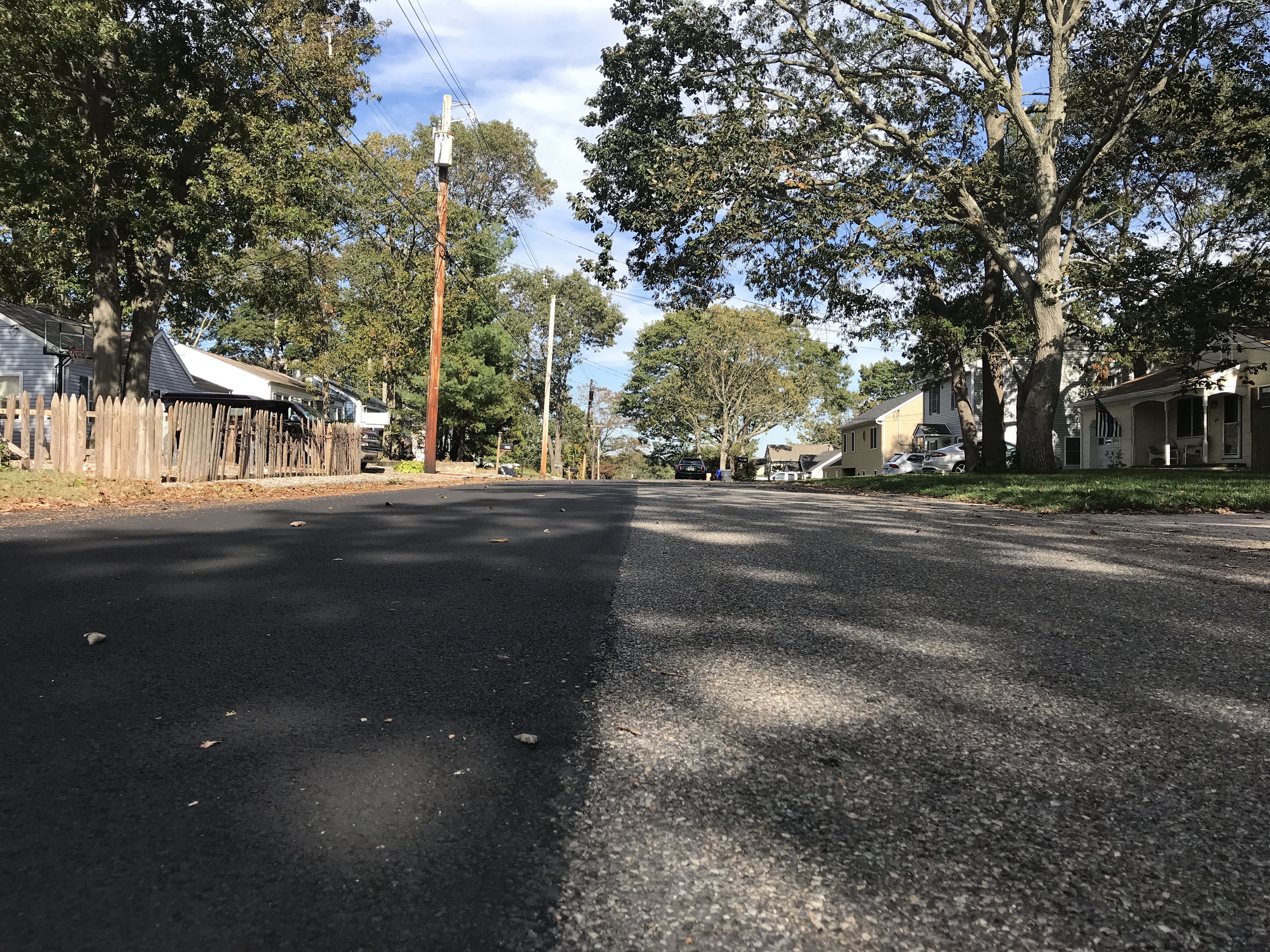 A half-paved street in Brick's Herbertsville section, Oct. 2019. (Photo: Daniel Nee)