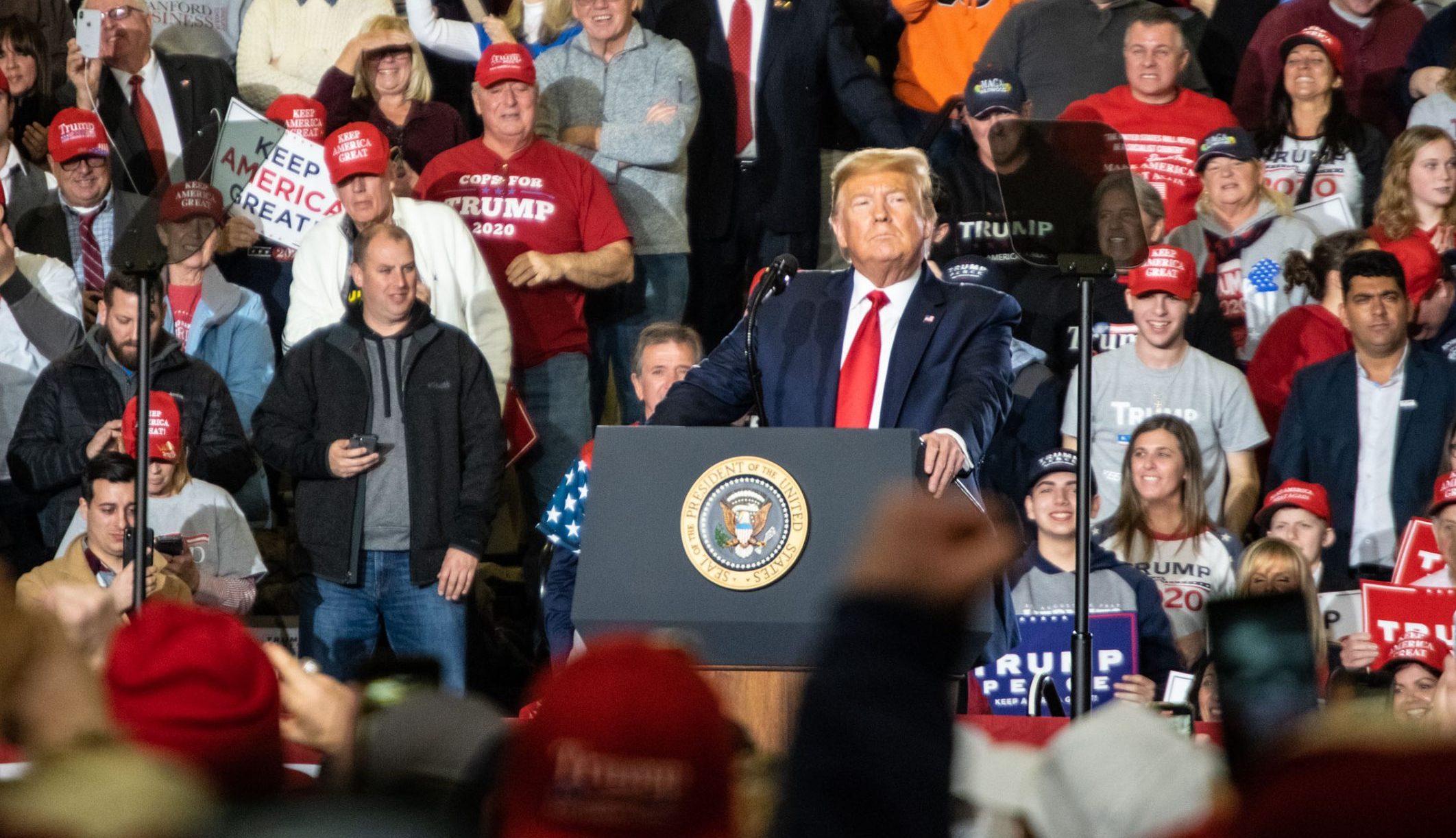 President Donald Trump and his supporters gather at the Wildwoods Convention Center, Jan. 28, 2020. (Photo: Daniel Nee/Shorebeat)