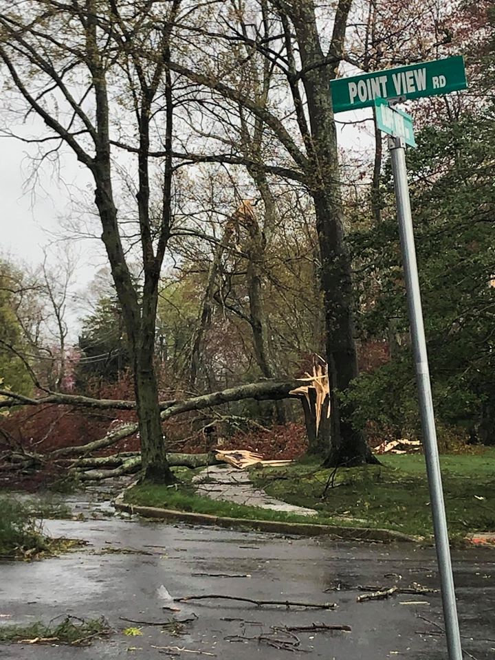 Damage from a severe storm, April 21, 2019, in Herbertsville. (Credit: Steven Houghtaling/Facebook)