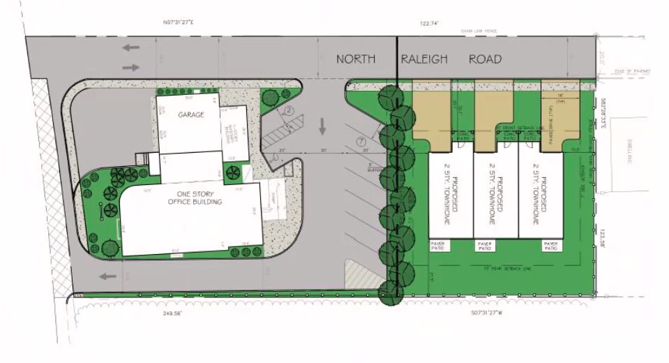 Plans and rendering of a proposed new townhome development on Mantoloking Road. (Screenshot)