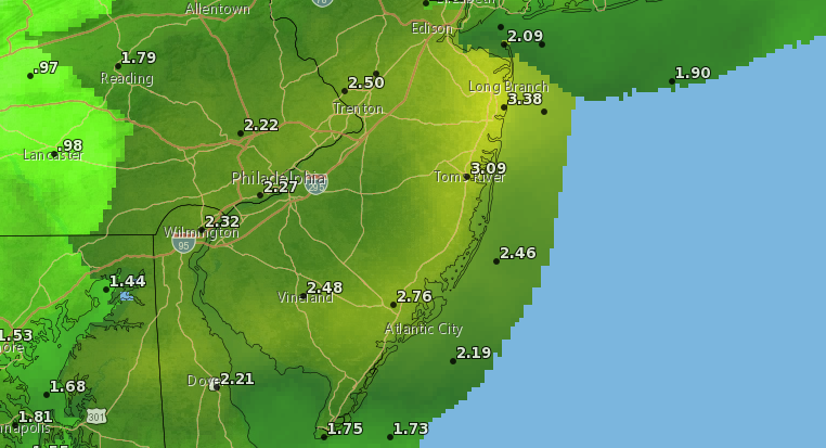 The total rainfall forecast through the end of Monday, Oct. 12, 2020. (Credit: National Weather Service)