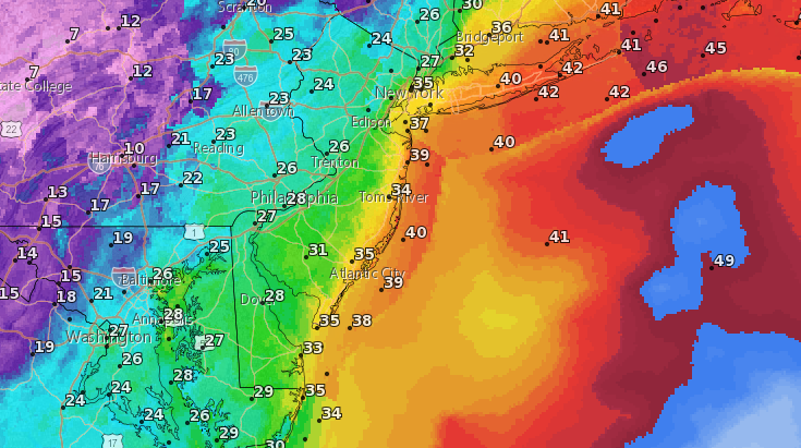 Wind gusts measured in knots that are expected Monday afternoon. (Credit: NWS)