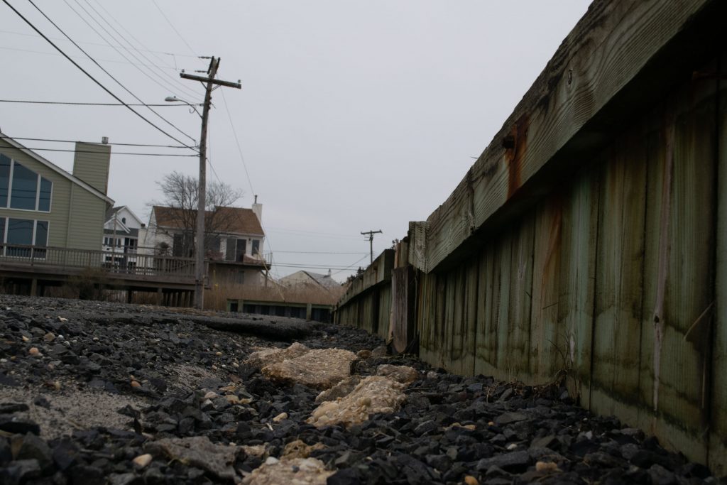 The bulkhead along Rochester Drive, Brick, N.J., Jan. 2021. (Photo: Daniel Nee)