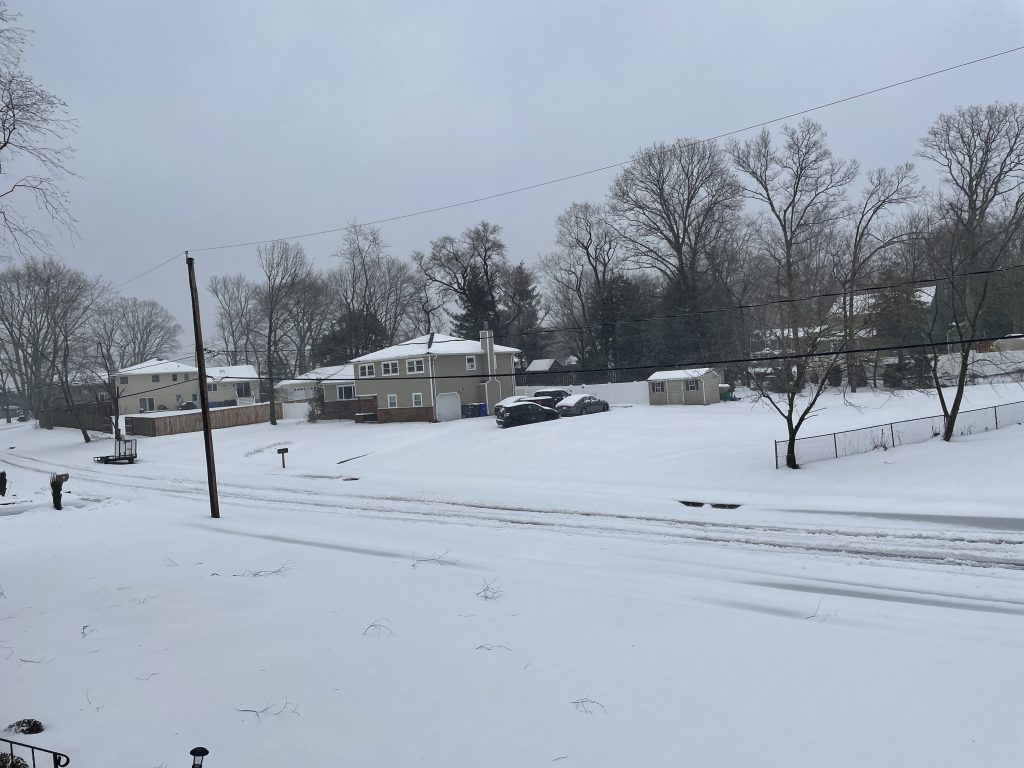 Snowfall in Brick Township N.J.'s Herbertsville section, Feb. 1, 2021. (Photo: Daniel Nee)